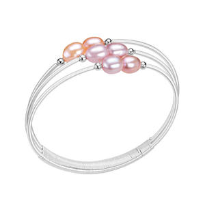 Pulsera de Perlas de Agua Dulce Auténticas Hechas a Mano en el Lago Zhuji Shanxia para Mujer, Pulsera Enrollada con Forma de Arroz, Joyería con Dije de Moda - Product Image 5