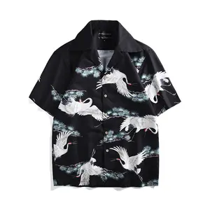 wholesale new summer Hawaiian Style Printed Rayon polyester Shirt With Short Sleeves aloha shirts men variety