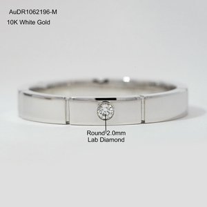 Starsgem 10K White Gold <b>Ring</b> Round Brilliant Cut Lab Diamond Wedding Band Solid White Gold <b>Man</b> <b>Ring</b> - Product Image 2
