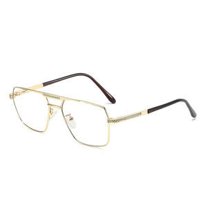 트렌디 한 솔리드 더블 브리지 금속 안경 프레임 다이아몬드 얼굴 색상 변경 남성용 광 변색 Anb 안티 블루 라이트 안경 - Product Image 4