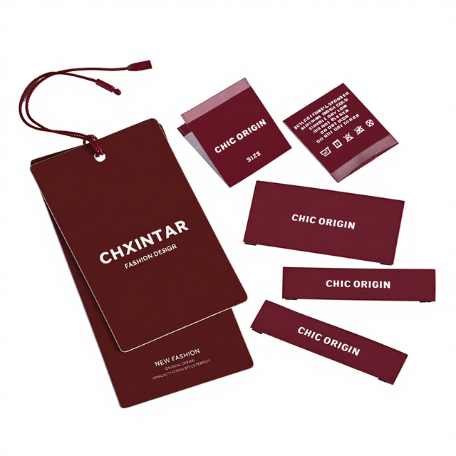 Digital Printing Hard Cover Die Cut Handle Coated Paper Glossy Brochure Printing 400GSM Cardboard Clothes Hang Tag