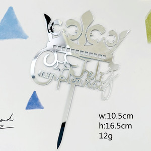<span class=keywords><strong>D</strong></span>écorations de <span class=keywords><strong>gâteau</strong></span> verticales en acrylique en espagnol pour <span class=keywords><strong>anniversaire</strong></span>, vente en gros, Feliz Cumpleanos Acrilico - Product Image 3