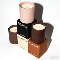 Vente en gros de bougies parfumées rondes de luxe faites à la main, boîte cadeau, cire de soja naturelle, aromathérapie, Noël et Nouvel An, logo personnalisé OEM