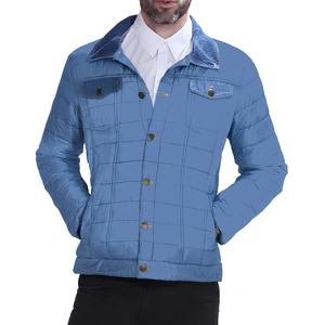 KIJJJJ5, chaqueta bomber acolchada personalizada para hombre, cuello levantado, manga larga, bolsillo con cremallera, Algodón puro, decoración de bordado con calefacción para esquí - Product Image 5