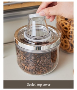 Plastic <strong>Canisters</strong> Set Modern Clean Food Storage Jars with Silver <strong>Lids</strong> Round Food Grade PET Containers - Product Image 5