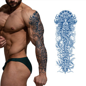 Autocollant de tatouage temporaire semi-permanent, non toxique, professionnel, imperméable, noir, pochoir de corps de bras de main pour encre de tatouage - Product Image 2