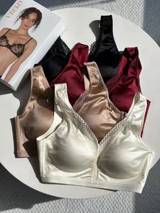 Canotta da Notte Ultra-Sottile in Raso per Donna, Stile Europeo e Americano, Chiusura Frontale, Taglie Forti, Spalline Convertibili, Logo sulla Coppa, Intimo da Notte - Product Image 1