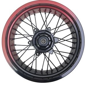 Juego de Ruedas Supermoto KYZ de 17 Pulgadas, Color Rojo Burdeos, Llantas de Aleación CNC Pintadas, <span class=keywords><strong>Enduro</strong></span> para <span class=keywords><strong>KTM</strong></span> EXC Husqvarna 125-500cc 2008-2025 - Product Image 2