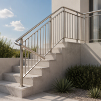 Rampe d'escalier en acier inoxydable soudé, pour intérieur/extérieur, balcon, main courante en acier inoxydable SS304, tube carré personnalisé, rampe moderne