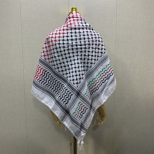 Vente en gros Offre Spéciale unisexe palestinien Kufiya drapeau écharpes 53 pouces carré Arafat Hatta 100% coton Shemagh Keffiyeh arabe écharpe - Product Image 2