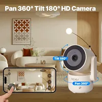 Caméra de sécurité intelligente MOES Tuya Wi-Fi 6, intérieure, 4MP HD, panoramique/inclinaison, suivi de mouvement et détection sonore, vision nocturne infrarouge