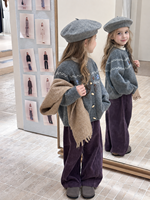 Cardigan en tricot pour enfants, col rond, boutons sur le devant, manches longues, motif floral, pour garçons et filles, vêtements d'extérieur chauds pour l'automne et l'hiver, 90-160cm
