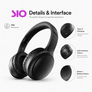 หูฟังไร้สาย Gertek Chip 8H+ แบตเตอรี่ใช้งานได้นาน 10 เมตร วัสดุ PC+ABS สีดำ เสียงสเตอริโอ รองรับการโทรและฟังเพลง หูฟังแบบครอบหู ไร้สาย 5.4 - Product Image 4