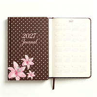Agenda 2027, carnet à pois en PU, format A5, couverture rigide, agenda mensuel et hebdomadaire, cadeau