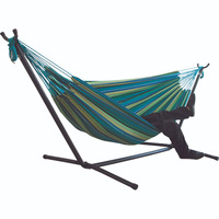 Vente en gros de balançoire portable pour camping en plein air, hamac avec support intégré, mallette de transport, quincaillerie suspendue en coton, lit d'extérieur
