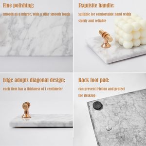 Đá Cẩm Thạch hiện đại tay khăn khay cho phòng tắm nến thơm trang trí khay Vanity trang sức khay với Vàng xử lý - Product Image 6