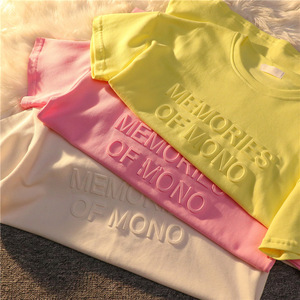 Oem Embossing Printing Clothes Logo <strong>Design</strong> Service Cotton Tshirt Custom <strong>3d</strong> Emboss Print <strong>T</strong> <strong>Shirt</strong> for Men - Product Image 1