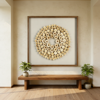 Art mural cadre ombre 3D floral moderne fait à la main, tableau encadré fleurs naturelles avec fond MDF pour décoration maison