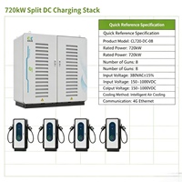 Station de recharge modulaire pour véhicules électriques 720 kW, avec 4 à 16 pistolets de recharge DC, CCS2, CCS1, GBT