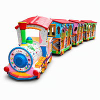 Train électrique pour enfants 13 places en promotion avec lumières LED, musique et effet de fumée, personnalisable pour usage domestique, parcs, centres commerciaux, écoles et excursions