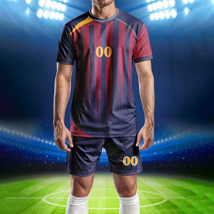 Ensemble de maillots de football pour hommes, respirant, anti-transpiration, tissu élastique, 100% polyester, écologique, nom d'équipe personnalisé - Product Image 1