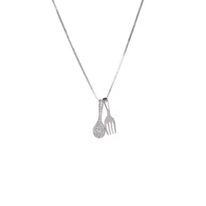 Eico New Style Wholesale Jewelry Women Accessories Mini Spoon And Fork Shaped Necklace