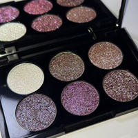 Palette de fards à paupières violets personnalisés à haute pigmentation, fard à paupières duo-chrome pailleté, fard à paupières métallique diamanté DIY