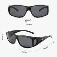 Lunettes de soleil sport enveloppantes à porter par-dessus, verres polarisés en PC, monture en plastique, protection UV400, pour hommes et femmes, cyclisme, pêche