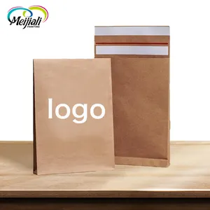 Custom Printed Recyclable Brown Kraft Paper Expandable Side Gusset Bottom Self Adhesive Sealable Envelopes Mailer Mailing Bags