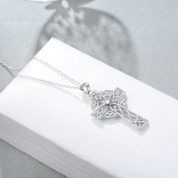 Bijoux religieux, collier avec pendentif croix celtique Jésus en argent sterling 925, porte-bonheur