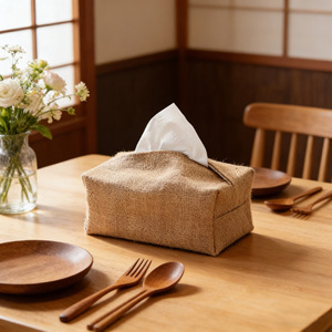 Bolsa de pañuelos de lino y algodón sencilla, estilo japonés, almacenamiento para el hogar, funda multiusos hecha a mano para caja de pañuelos, para sala de estar, ceremonia del té - Product Image 4
