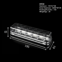 Barquettes jetables transparentes pour macarons, 6 pièces, en plastique de qualité alimentaire, boîte d'emballage pour sandwichs avec couvercles séparés