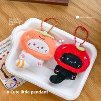 Porte-clés en peluche chat, pendentif de sac, petits accessoires, dessin animé mignon, cadeau pour fille, vente en gros, cordon décoratif, adorable pour enfants