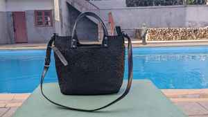 Sac fourre-tout en raphia fait main, léger, respirant, écologique, avec fermeture personnalisée pour le quotidien, les loisirs et le shopping - Product Image 3