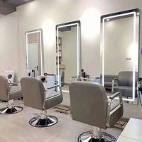 Miroir de coiffure professionnel pour salon de coiffure, miroir de barbier avec éclairage LED, miroir mural lumineux simple face, miroir intelligent