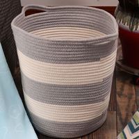 Panier de rangement pliable multifonction en corde de coton artisanal de haute qualité pour vêtements, décoration intérieure et panier cadeau pour enfants