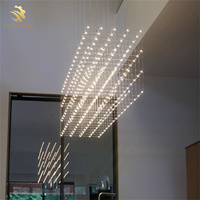 Lustre Cube Lumineux Personnalisé pour Hall d'Hôtel, Villa à Plafond Haut, Centre Commercial, Décoration Artistique