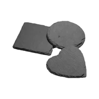 Vente en gros sous-verres ronds carrés en forme de coeur en ardoise naturelle pour boisson thé café bar mariage