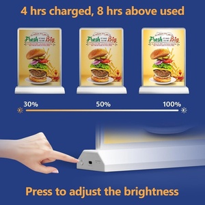 Brightness Adjustable Desktop Advertising <b>Light</b> Box Display A4 Size Tabletop <b>LED</b> Sign Holder for Restaurants <b>Bars</b> - Product Image 2