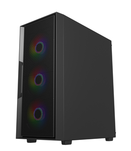 La última caja de <span class=keywords><strong>PC</strong></span> Mid Tower Gamer Gaming Desktop Micro ATX ITX MATX Caja de computadora negra de aluminio con ventilador RGB y Red a prueba de polvo - Product Image 6