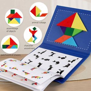 Jeu d'activités éducatives préscolaires Geo : Puzzle en bois de formes géométriques, blocs Tangram, jeu de Tangrams géométriques, jouet de réflexion - Product Image 5