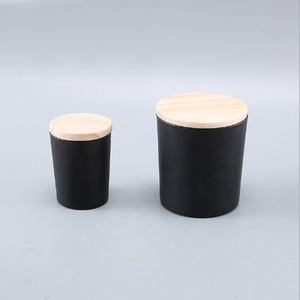 Vetro nero <span class=keywords><strong>bianco</strong></span> rosso candela tazza con coperchio in <span class=keywords><strong>legno</strong></span> porta metallo personalizzabile per matrimoni Logo stampato - Product Image 3