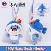 Vente en gros de porte-clés en peluche FatShark de 12 cm, mignons, de haute qualité, style manga japonais, breloques pour sacs d'école, animaux en peluche personnalisés