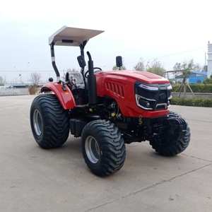 Tracteur agricole à roues motrices rouges 4x4, moteur haute productivité, pneus durables - Product Image 2
