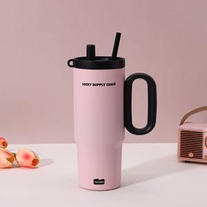 Taza de agua aislada de acero inoxidable 316, taza de café de viaje con asa de gran capacidad, taza Ice King para uso en oficina, regalos de negocios - Product Image 5