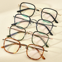 Gafas Borregls de Acetato y Titanio para Mujer, Diseño Cuadrado, Marca de Diseñador, Novedad 2025, Lentes Ópticas para Hombre, Modelo 185730