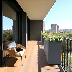 Armoire en acier galvanisé personnalisable avec jardinière pour balcon, armoire extérieure avec jardinière surélevée et rangement - Product Image 6