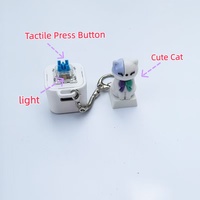 Porte-clés sonore anti-stress en forme de chat de dessin animé mignon, avec bouton à presser, jouet fidget clicker pour porte-clés, cadeau