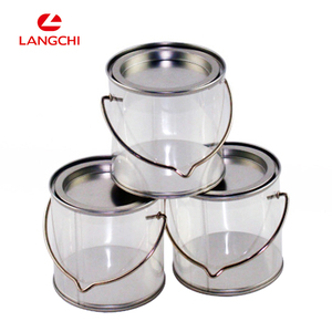 Navidad redondo transparente de PVC <span class=keywords><strong>Cubo</strong></span> de estaño para dulces de regalo de estaño lata de galletas <span class=keywords><strong>con</strong></span> <span class=keywords><strong>tapa</strong></span> de <span class=keywords><strong>Metal</strong></span>/mango OEM - Product Image 3
