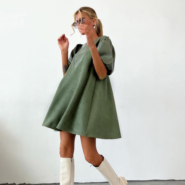 green emerald velvet dress Women Laila Green Suede Boat Neck Backless Midi Dress main image 1